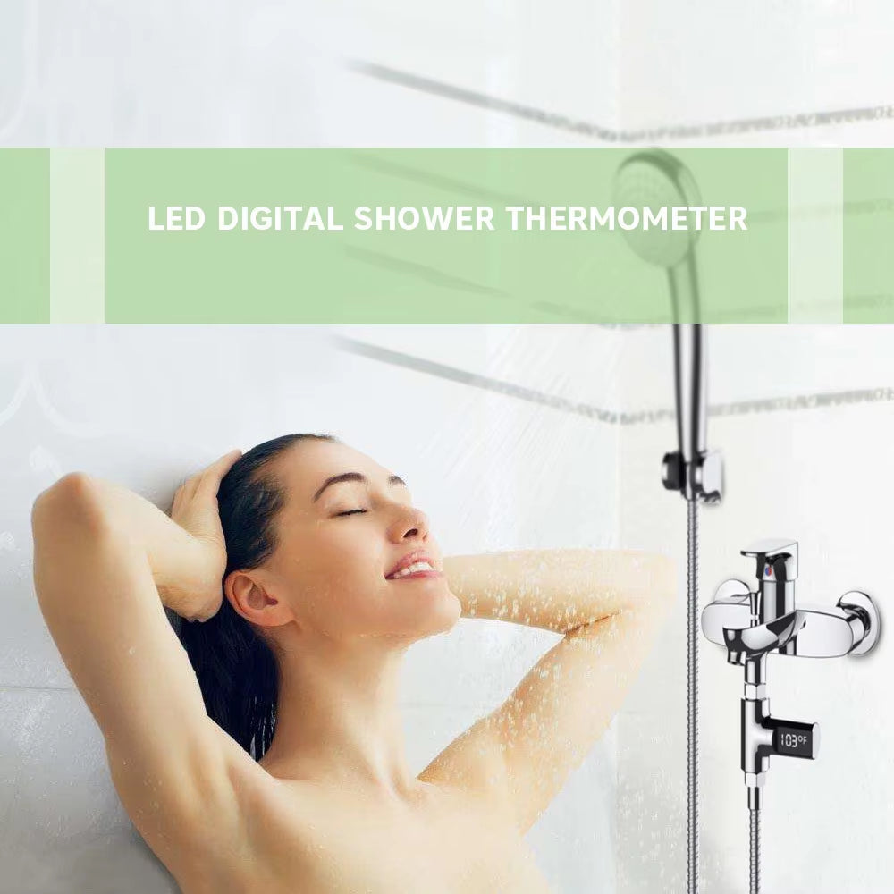 LW-101 LED Display Home Water Shower Thermometer Flow Water Temperture Monitor Led Display Shower Thermometers Support Dropship