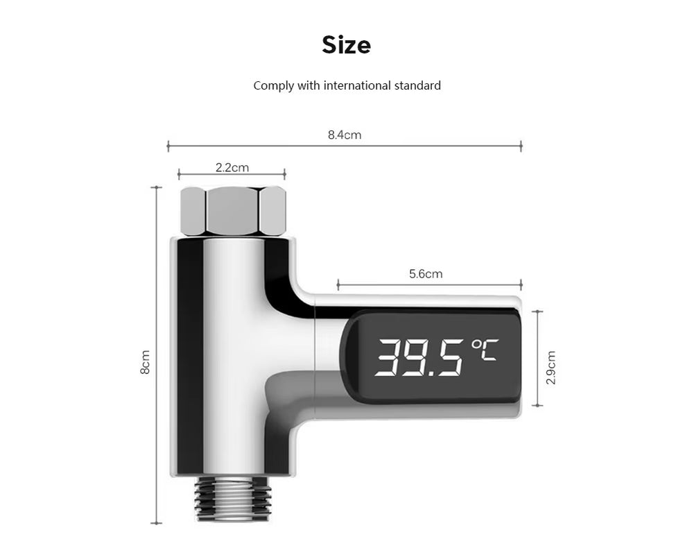 LW-101 LED Display Home Water Shower Thermometer Flow Water Temperture Monitor Led Display Shower Thermometers Support Dropship