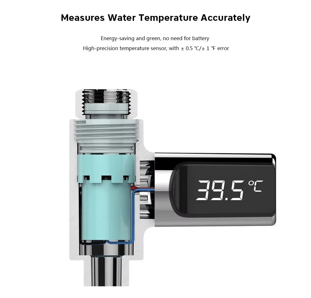 LW-101 LED Display Home Water Shower Thermometer Flow Water Temperture Monitor Led Display Shower Thermometers Support Dropship
